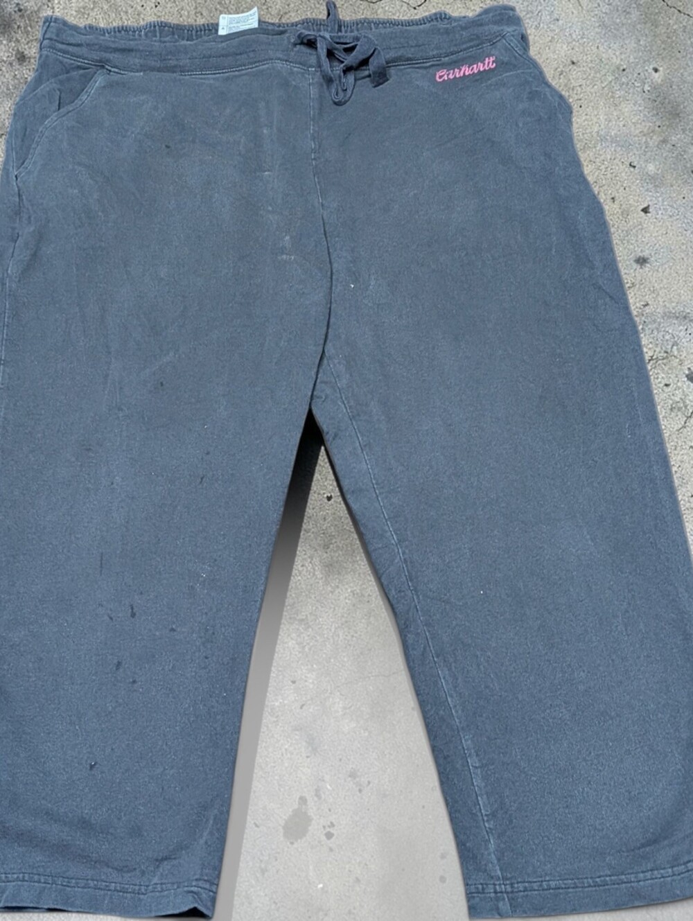 Vintage Carhartt Baggy Wide Leg Capri Sweatpants Black Size XL WK140BLK